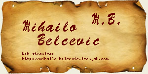 Mihailo Belčević vizit kartica